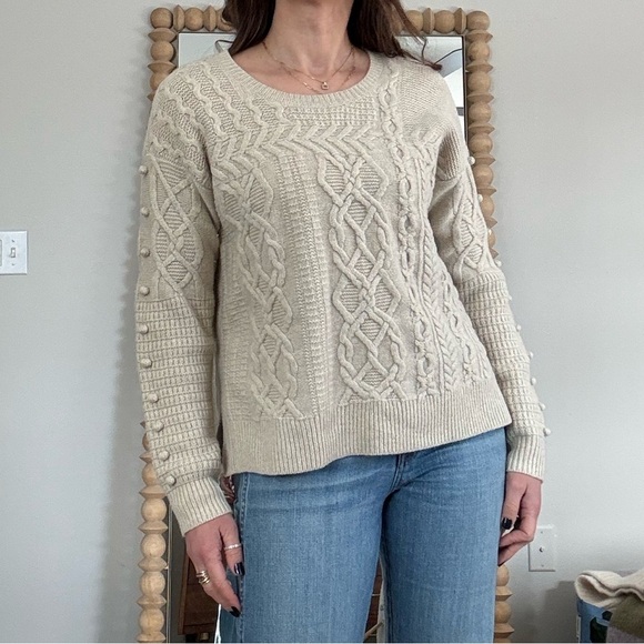 Madewell Cable Knit 100% Wool Sweater - Picture 1 of 13